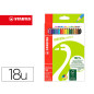 Lapices de colores stabilo green colors con certificado fsc estuche carton de 18 unidades colores surtidos