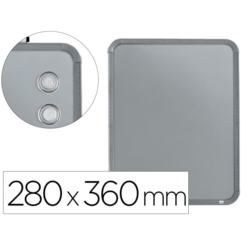 Pizarra nobo magnetica para el hogar acero marco slim plata 280x360 mm