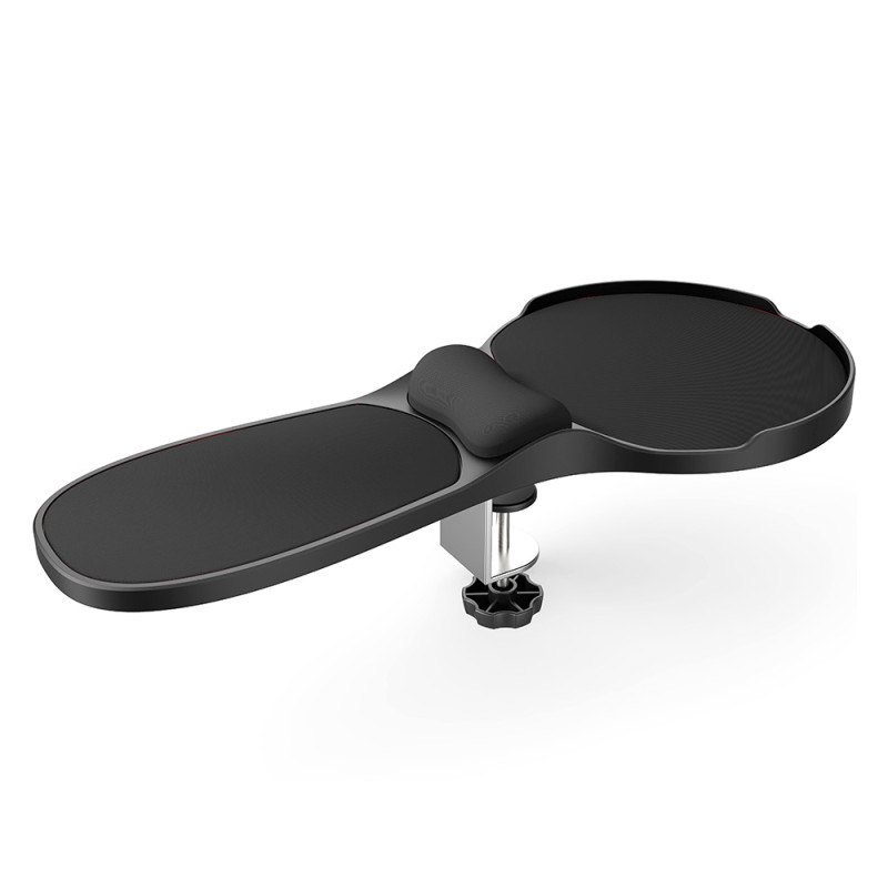 Reposabrazos ergonomico q-connect con alfombrilla de raton y apoyo de muñeca color negro 220x140x480 mm
