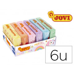 Plastilina jovi 70 surtida tamaño pequeño colores pastel surtidos caja de 6 unidades 50 g