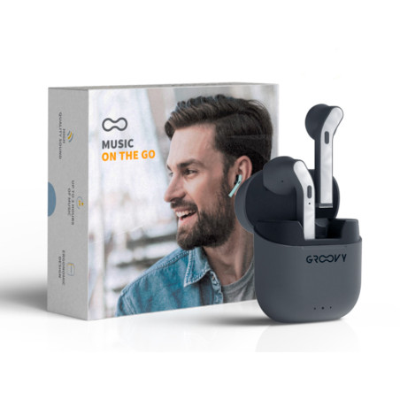 Auriculares groovy tws wireless color gris oscuro