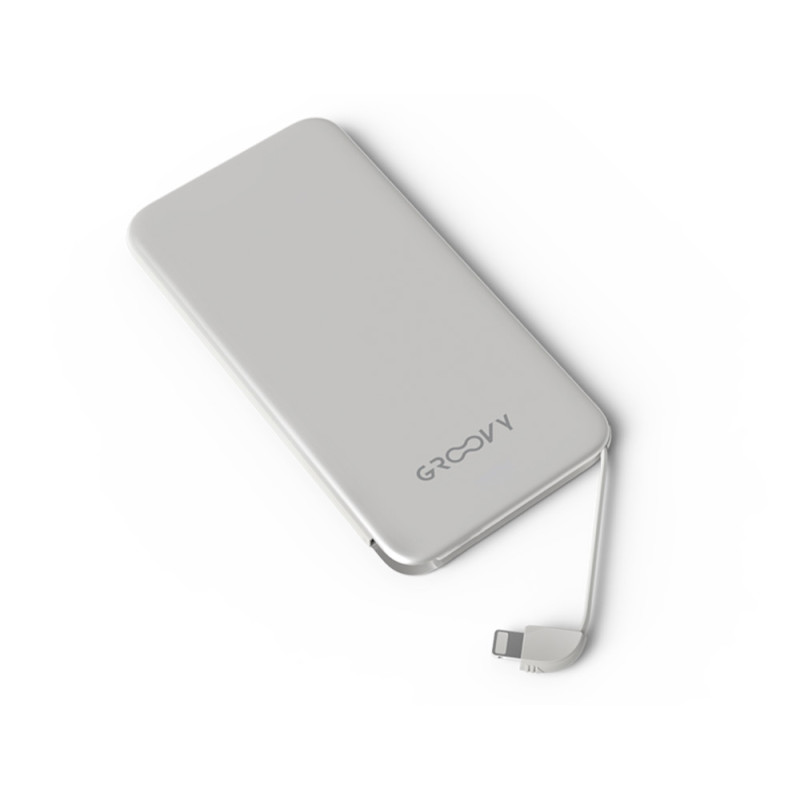 Bateria externa groovy 4000mah para dispositivos apple lightning color blanco