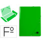 Carpeta liderpapel gomas tres solapas carton plastificado folio color verde