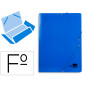 Carpeta liderpapel gomas tres solapas carton plastificado folio color azul