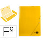 Carpeta liderpapel gomas tres solapas carton plastificado folio color amarillo