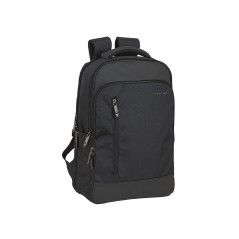 Mochila para portatil antartik 15,6   " con asa y 3 bolsillos exteriores adaptable a maleta color negro 290x440x150 mm