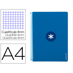 Cuaderno espiral a4 antartik tapa dura 80h 90gr cuadro 4mm con margen color azul oscuro