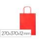Bolsa papel q-connect celulosa rojo m con asa retorcida 270x370x12 mm