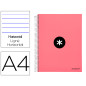 Cuaderno espiral a4 micro antartik tapa forrada 120h 90 gr horizontal 5 bandas 4 taladros color coral