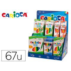 Lapices de colores carioca expositor de sobremesa con 67 unidades surtidas
