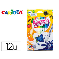 Rotulador carioca perfume caja de 12 unidades colores surtidos