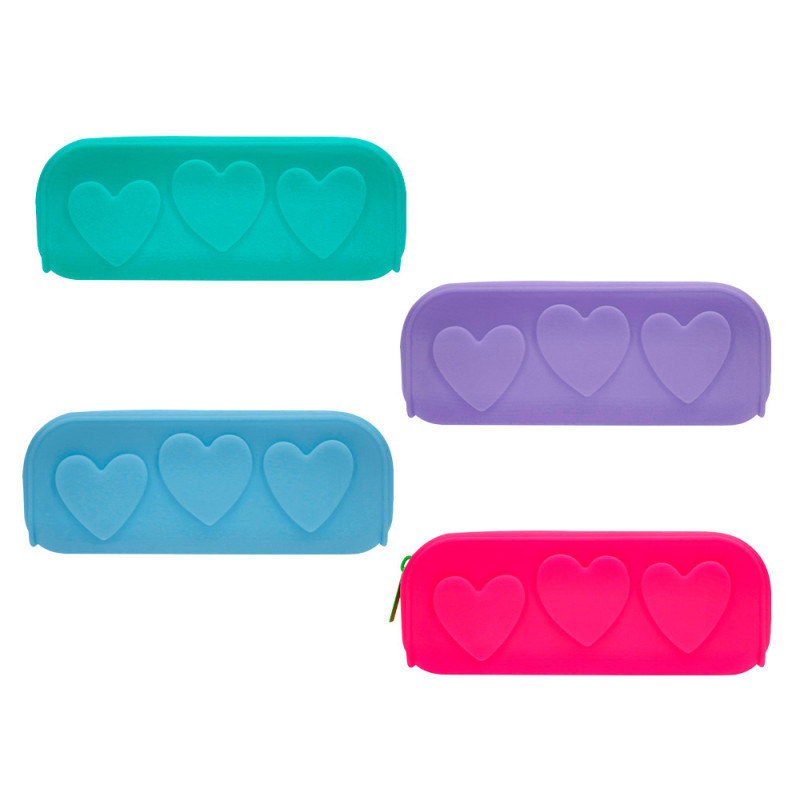 Bolso escolar portatodo liderpapel silicona corazones colores surtidos intensos Bolso escolar portatodo liderpapel silicona corazones colores surtidos intensos