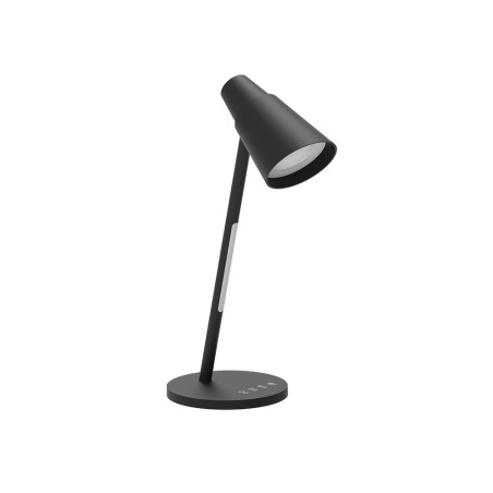 Lampara de escritorio q-connect led 6w 330 lm tactil 3 niveles color luz nocturna cabeza orientable negro