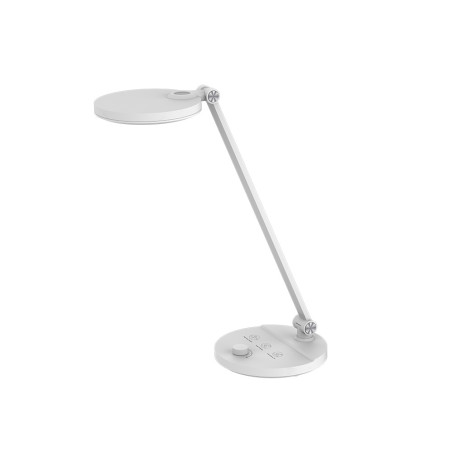 Lampara de escritorio q-connect led 7w 500 lm brillo regulable 3 niveles color cabeza brazo orientable blanco