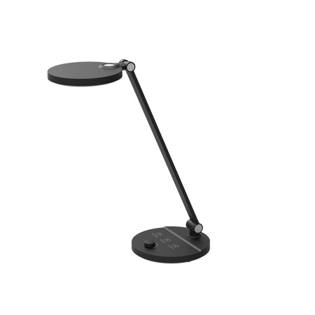 Lampara de escritorio q-connect led 7w 500 lm brillo regulable 3 niveles color cabeza brazo orientable negro