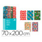 Papel de regalo liderpapel navidad rollo ancho 70 cm longitud 2 m surtido b modelos surtidos gramaje 60 gr
