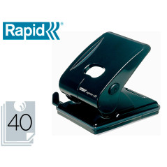 Taladrador rapid sc40 plastico capacidad 40 hojas color negro