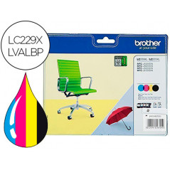 Ink-jet brother lc229xlvalbp mfc-j5320dw / j5620dw / j5625dw / j5720dw pack 4 colores negro amarillo cian