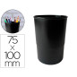 Cubilete portalapices liderpapel negro opaco plastico 100% reciclado ecouse diametro 75 mm alto 100 mm