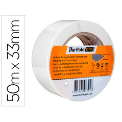 Cinta adhesiva djois para marcaje y señalizacion de suelo 33 mt x 50 mm color blanco