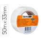 Cinta adhesiva djois para marcaje y señalizacion de suelo 33 mt x 50 mm color blanco