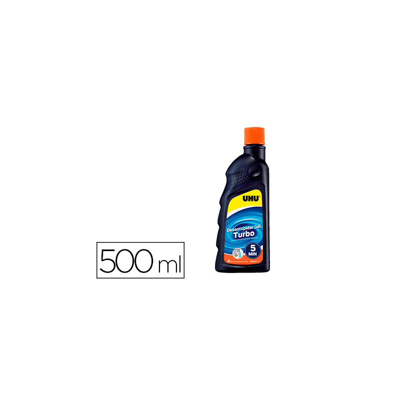 Desatascador de tuberias gel uhu turbo botella 500 ml