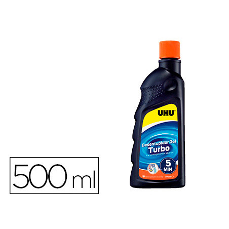 Desatascador de tuberias gel uhu turbo botella 500 ml