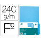 Subcarpeta cartulina liderpapel folio pestaña inferior 240g/m2 azul