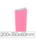 Sobre papel basika celulosa rosa con fuelle m 200x350x60 mm paquete de 25 unidades