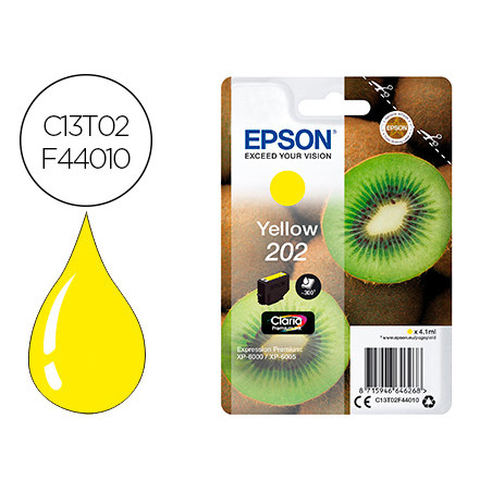 Ink-jet epson 202 xp-6000 / xp-6005 / xp-6100 / xp-6105 amarillo 300 pag