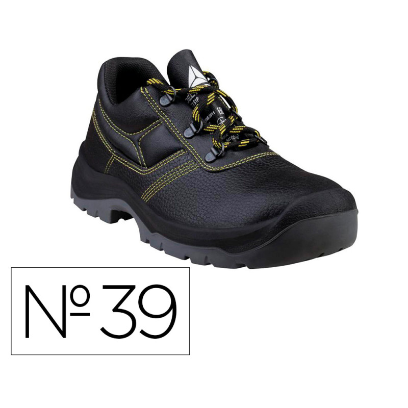 Zapatos de seguridad deltaplus piel crupon pigmentada suela pu bi densidad color negro talla 39