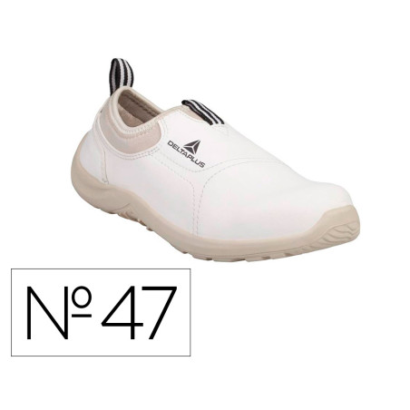 Zapatos de seguridad deltaplus microfibra pu suela pu mono-densidad color blanco talla 47