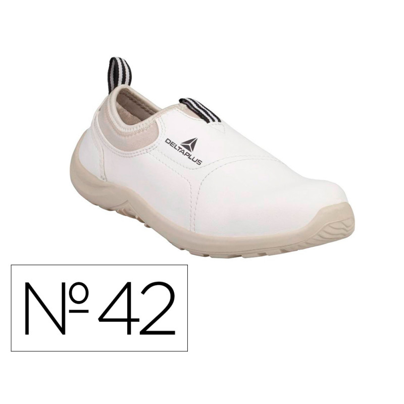 Zapatos de seguridad deltaplus microfibra pu suela pu mono-densidad color blanco talla 42