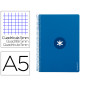 Cuaderno espiral liderpapel a5 antartik tapa dura 80h 100 gr cuadro 5mm con margen color azul oscuro