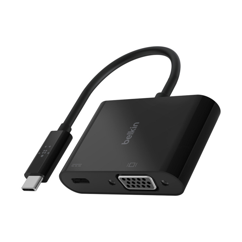 Adaptador belkin avc001btbk usb-c a vga + carga color negro