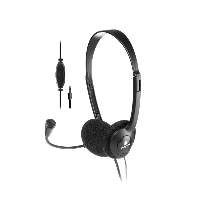 Auricular ngs ms 103 pro microfono y control de volumen diadema ajustable jack 3,5 mm longitud cable