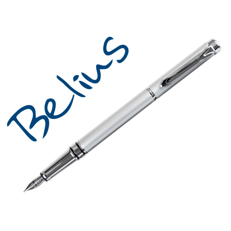 Pluma belius nuremberg gris tinta azul en estuche