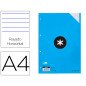 Recambio antartik a4 100 hojas 100g/m2 rayado horizontal 4 taladros bandas de 5 colores