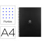 Cuaderno espiral a4 micro antartik dots tapa forrada 80h 90 gr rayado puntos 1 banda 4 taladros negro