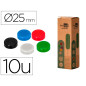 Iman para sujecion liderpapel ecouse pp reciclado para pizarra magnetica 25 mm caja de 10 unidades
