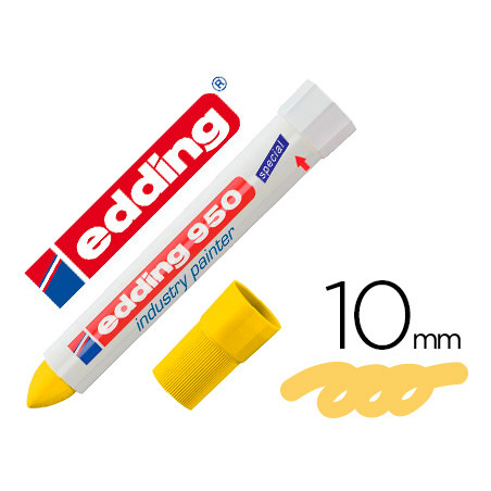Rotulador edding permanente 950 pasta opaca amarilla punta redonda 10 mm para superficies oxidadas o