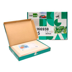 Cartulina liderpapel a4 180g/m2 crema paquete de 25+5 hojas en carpeta dossier transparente con cierre velcro