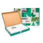 Cartulina liderpapel a4 180g/m2 blanco paquete de 25+5 hojas en carpeta dossier transparente con cierre velcro