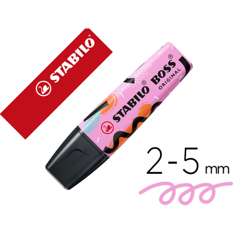 Rotulador stabilo boss fluorescente original pastel by ju schnee fucsia helado