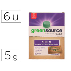 Limpiador de suelos bunzl greensource ecologico pastilla de 5 gr paquete de 6 unidades