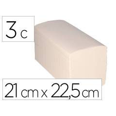 Toalla secamanos bunzl greensource hidrosoluble celulosa blanco plegado en v 3 capas 21x22,5 cm caja de 15
