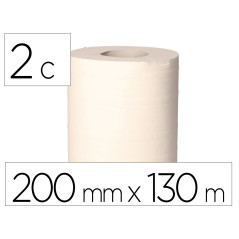 Papel secamanos bunzl greensource 2 capas celulosa blanca 200 mm x 130 mt paquete de 6 rollos
