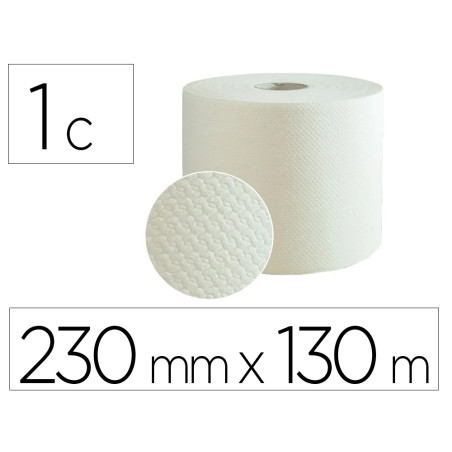 Papel secamanos bunzl greensource air laid 1 capa celulosa blanca 230 mm x 130 mt paquete de 2 rollos