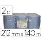 Papel secamanos bunzl 2 capas greensource celulosa reciclada azul 212mm x 140mt sistema autocorte paquete de 6 rollos