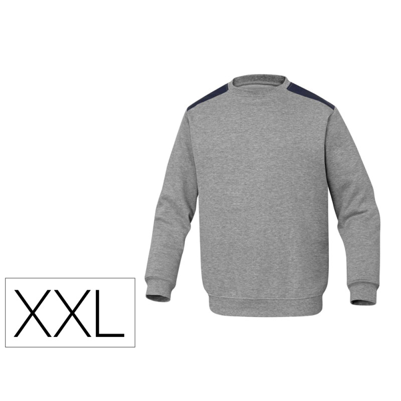 Sudadera deltaplus sweat olino con refuerzo en espalda y codos gris talla xxl